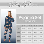 Daisy Dreamer Womens Soft Fleece Pyjama Set With Long Sleeve Highland Cow Print Sleepwear