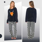 Daisy Dreamer Womens Thermal Fleece Pyjama Set Animal Print Long Sleeve Cosy Winter