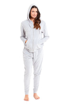 OLIVIA ROCCO Womens Hooded Velour Lounge Set With Zipped Top And Elasticated Waistband Soft Stretchable Nightwear UK Sizes 8-22