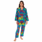 Daisy Dreamer Pyjama Set Women's Leopard Print Long Button Up Soft Breathable Viscose Easy-Care Cotton Rich Sleep Set