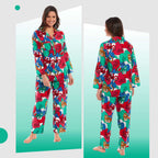 Daisy Dreamer Pyjama Set Women's Leopard Print Long Button Up Soft Breathable Viscose Easy-Care Cotton Rich Sleep Set
