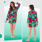 Daisy Dreamer Women's Jaguar Jungle Leopard Short Pyjama Set Button Up Sleepwear