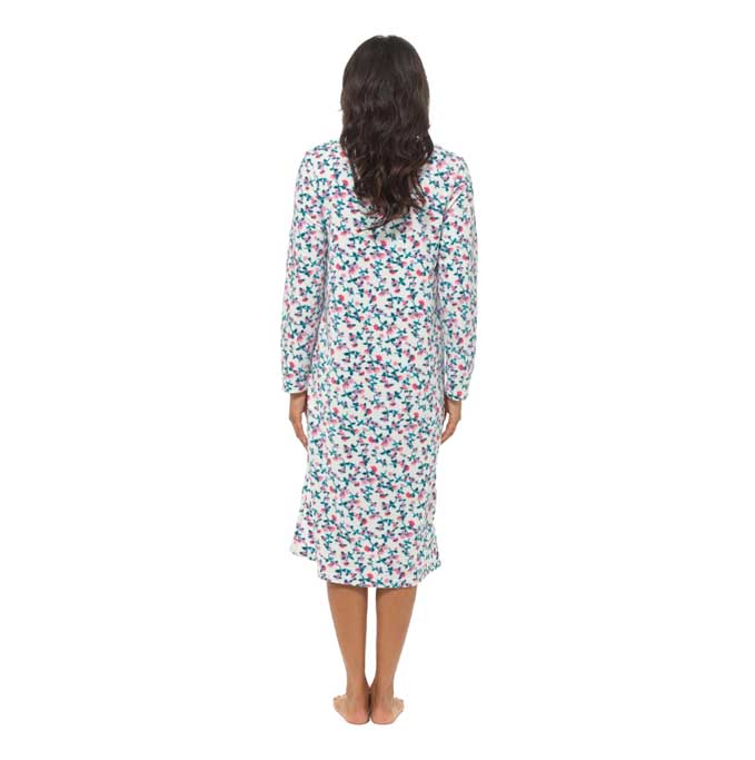 Daisy Dreamer Women's Long Sleeve Fleece Nightdress Floral Print Cosy Winter Super Soft Cosy Sleepwear