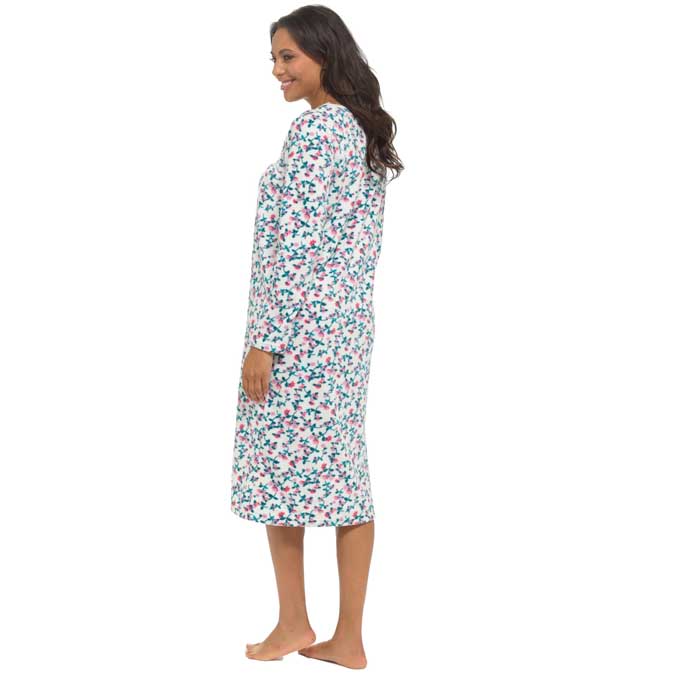 Daisy Dreamer Women's Long Sleeve Fleece Nightdress Floral Print Cosy Winter Super Soft Cosy Sleepwear