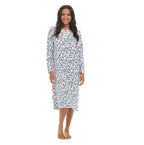 Daisy Dreamer Women's Long Sleeve Fleece Nightdress Floral Print Cosy Winter Super Soft Cosy Sleepwear
