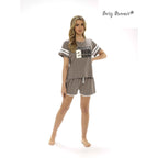 Daisy Dreamer Womens Be Happy T Shirt and Elastic Waist Shorts Cotton Pyjama Set 100% Cotton Super Soft Cosy Sleepwear