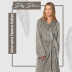 Daisy Dreamer Womens Waffle Fleece Robe Long Belted Pockets Luxurious Dressing Gown