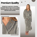 Daisy Dreamer Womens Waffle Fleece Robe Long Belted Pockets Luxurious Dressing Gown