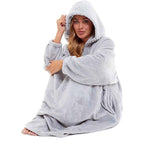 Daisy Dreamer Women's Plush Hooded Poncho Blanket Oversized Fleece Hoodie With Fur Hood