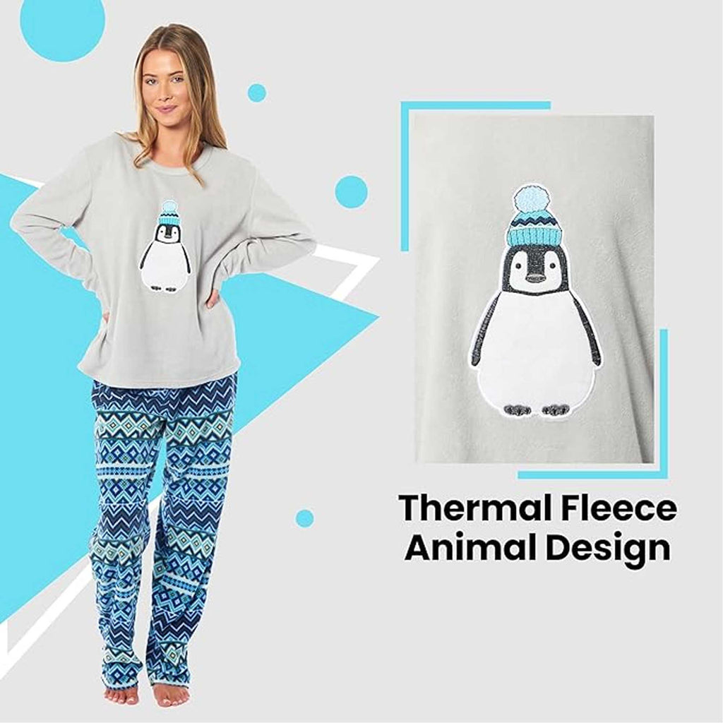 Daisy Dreamer Women's Thermal Fleece Pyjama Set Long Sleeve Warm Winter Nightwear