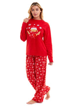 Daisy Dreamer Womens Red Polar Fleece Pyjama Set Hooded Top Elasticated Pants Embroidered
