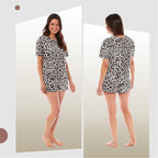 Daisy Dreamer Women's Short Cotton Pyjama Set Leopard And Zebra Prints 100 Percent Cotton Breathable Loungewear Sleepwear Available In Multiple Sizes
