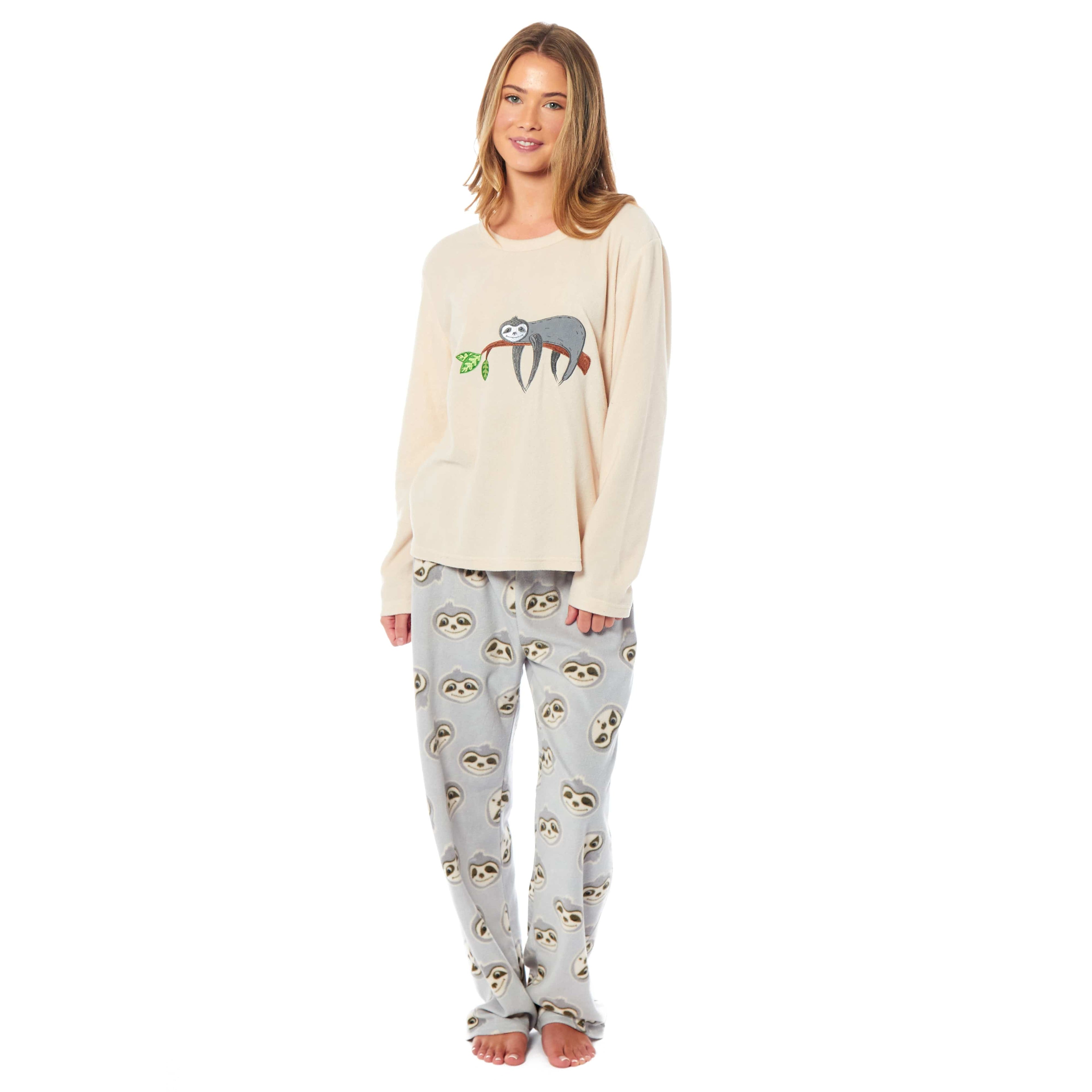 Daisy Dreamer Womens Thermal Fleece Pyjama Set Long Sleeve Warm Cosy Winter Nightwear