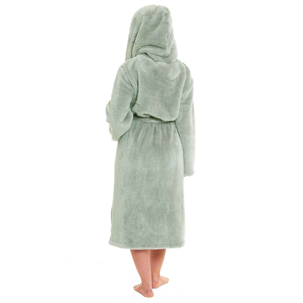 Daisy Dreamer Women's Fleece Hooded Robe Snuggle Touch Velvet-Soft Loungewear UK Sizes