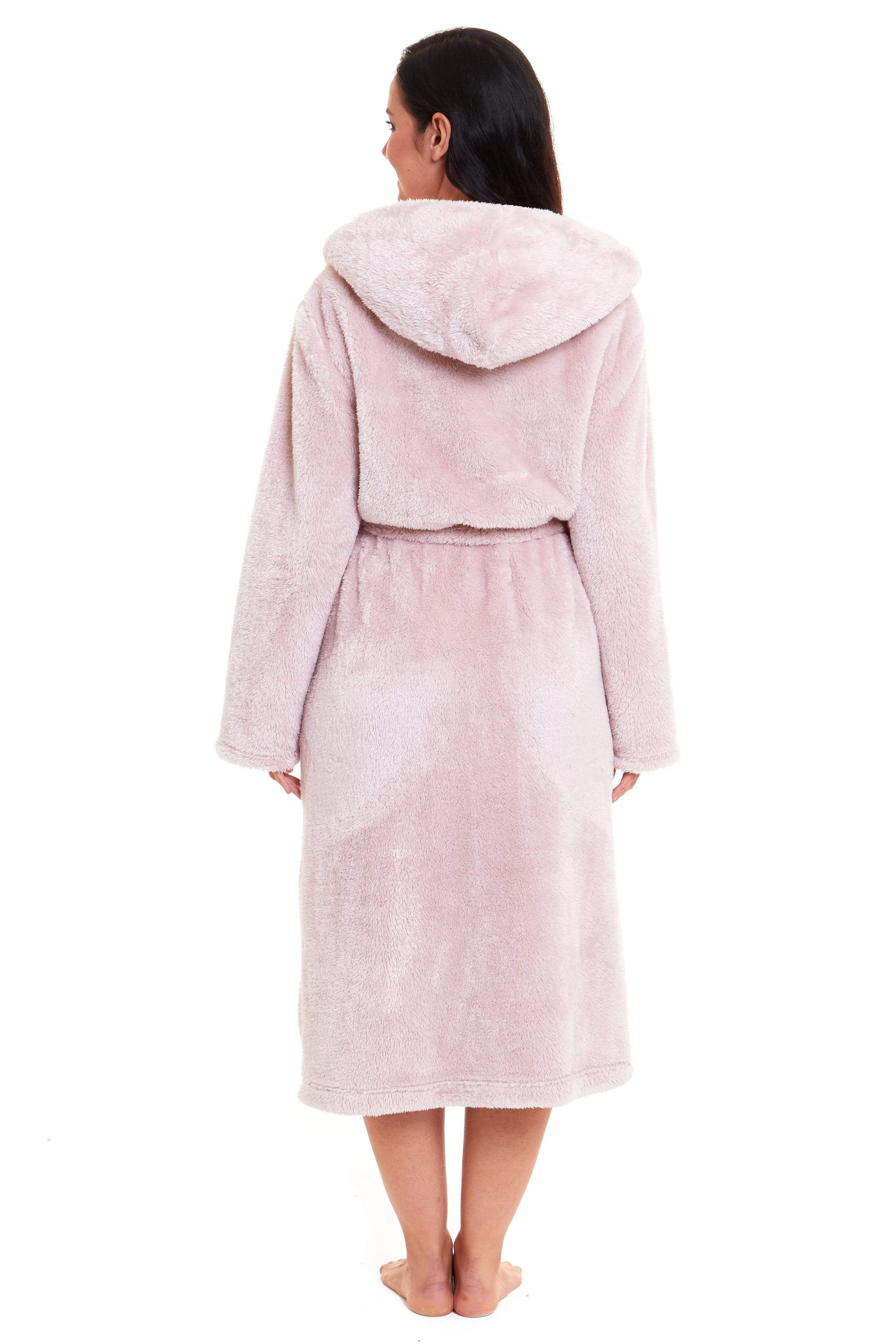 Daisy Dreamer Women's Fleece Hooded Robe Snuggle Touch Velvet-Soft Loungewear UK Sizes