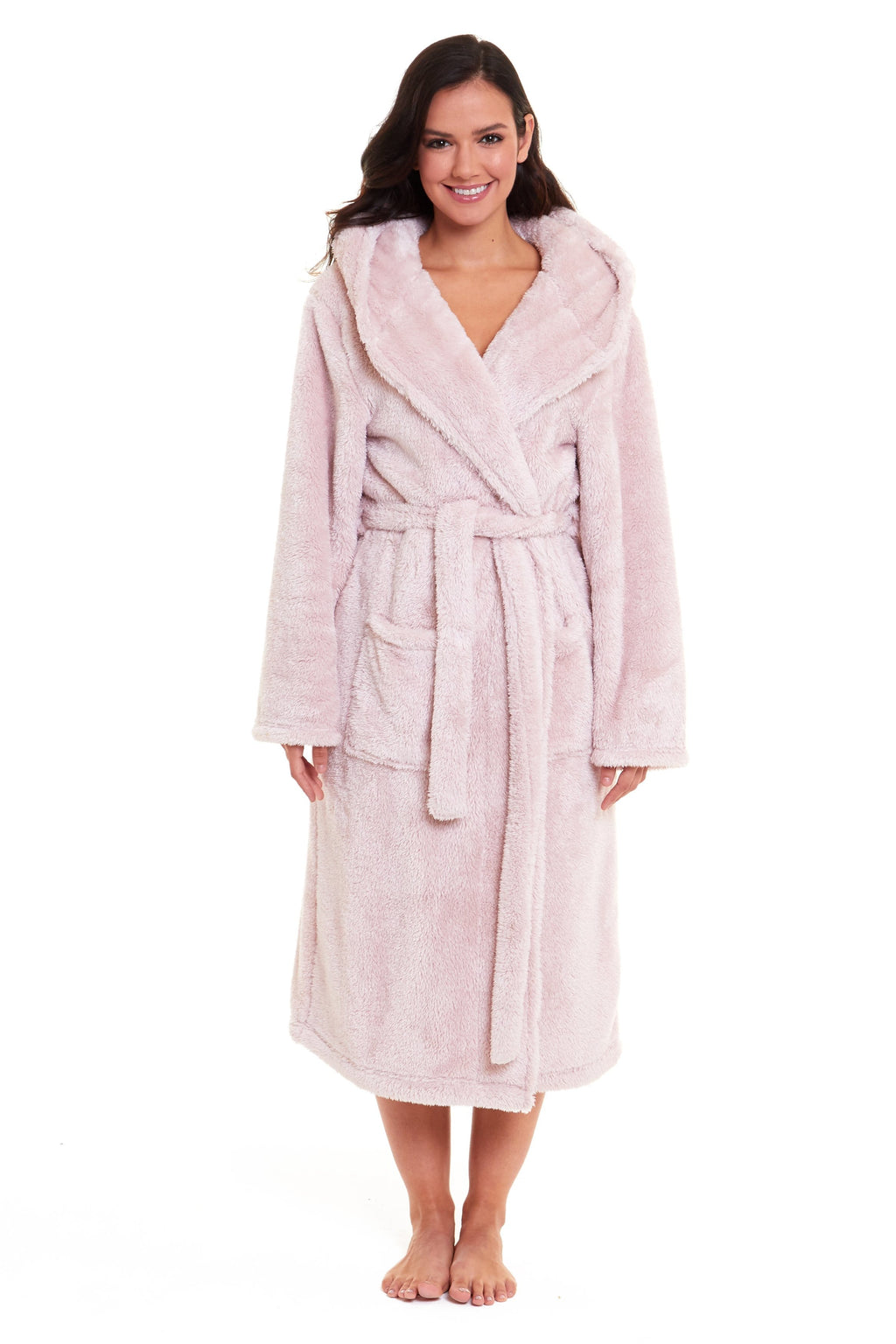 Daisy Dreamer Women's Fleece Hooded Robe Snuggle Touch Velvet-Soft Loungewear UK Sizes