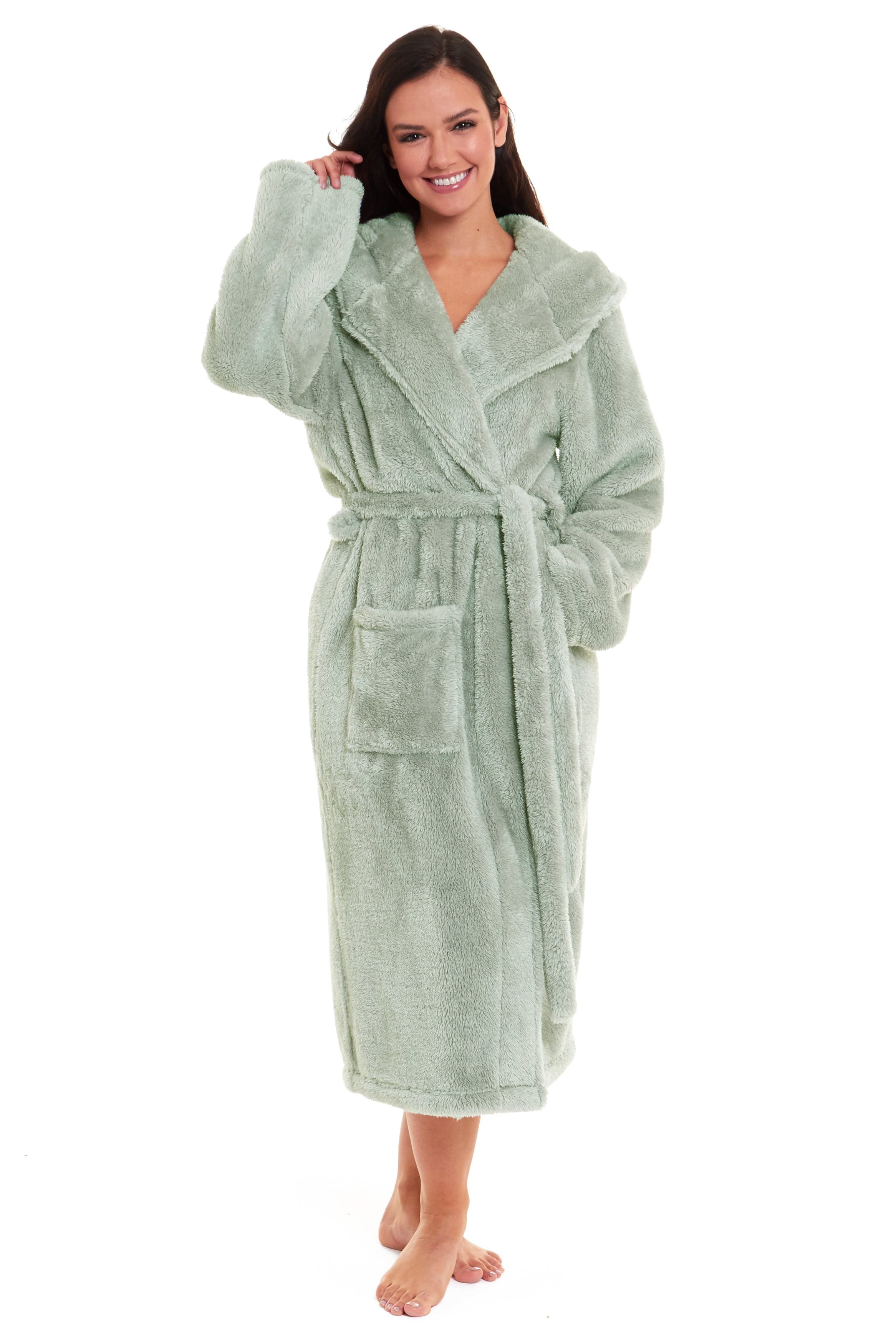 Daisy Dreamer Women's Fleece Hooded Robe Snuggle Touch Velvet-Soft Loungewear UK Sizes