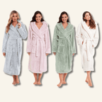 Daisy Dreamer Women's Fleece Hooded Robe Snuggle Touch Velvet-Soft Loungewear UK Sizes