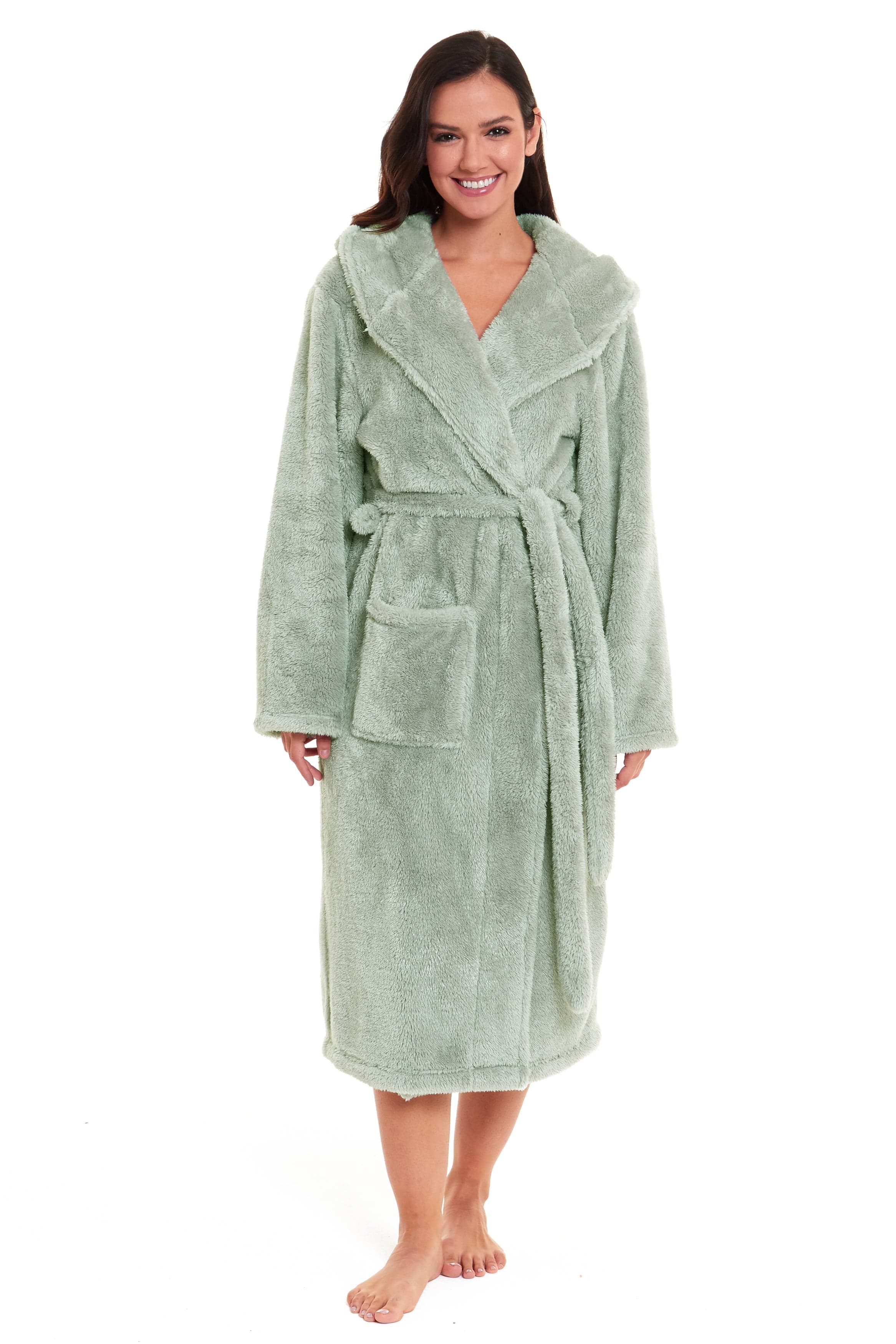 Daisy Dreamer Women's Fleece Hooded Robe Snuggle Touch Velvet-Soft Loungewear UK Sizes