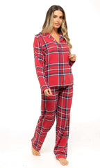 Daisy Dreamer Womens Flannelette Check Pyjama Set Soft Brushed Cotton Easy Care Super Soft Cosy Sleepwear