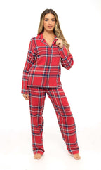 Daisy Dreamer Womens Flannelette Check Pyjama Set Soft Brushed Cotton Easy Care Super Soft Cosy Sleepwear