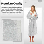 Daisy Dreamer Womens Shimmer Fleece Hooded Bath Robe Soft Plush Luxury Gown Cosy Winter