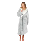 Daisy Dreamer Womens Shimmer Fleece Hooded Bath Robe Soft Plush Luxury Gown Cosy Winter
