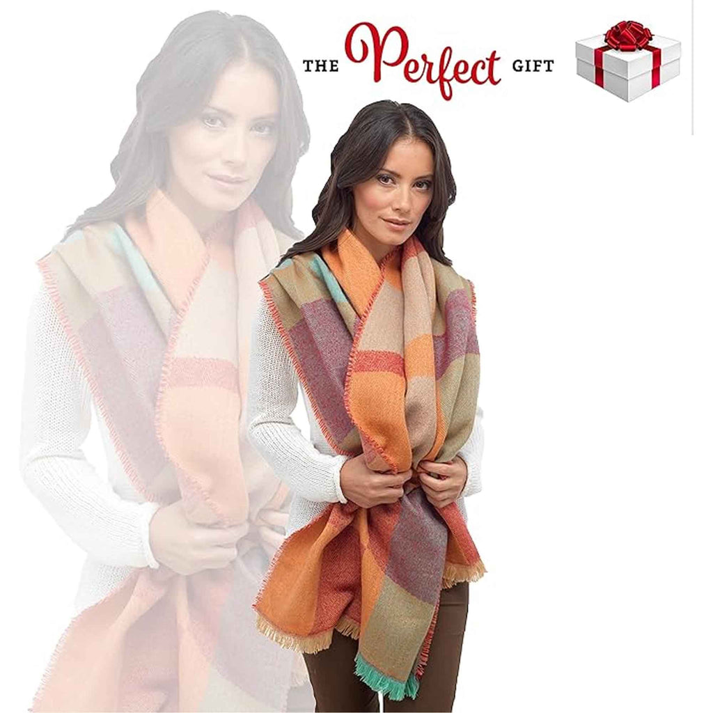 Sock Stack Women's Soft Woven Winter Scarves Lightweight Cosy Acrylic Wraps Multicolor