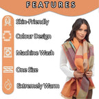 Sock Stack Women's Soft Woven Winter Scarves Lightweight Cosy Acrylic Wraps Multicolor