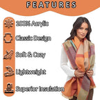 Sock Stack Women's Soft Woven Winter Scarves Lightweight Cosy Acrylic Wraps Multicolor