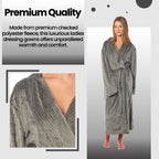 Daisy Dreamer Women's Stripe Jacquard Dressing Gown With Belt Pockets Shawl Collar