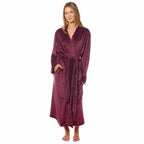 Daisy Dreamer Women's Stripe Jacquard Dressing Gown With Belt Pockets Shawl Collar