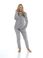 Daisy Dreamer Women's Heart Fleece Pyjamas Set Plush Loungewear Top And Pants Teddy