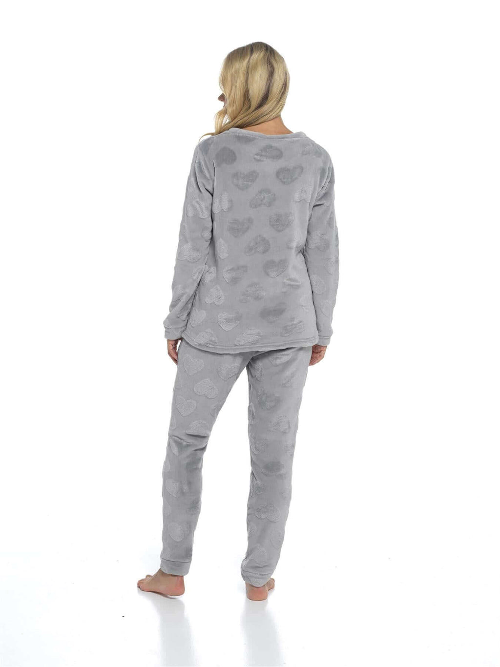 Daisy Dreamer Women's Heart Fleece Pyjamas Set Plush Loungewear Top And Pants Teddy