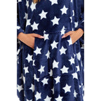 Daisy Dreamer Women's Oversized Hooded Poncho Blanket Super Soft Stars And Polka Dot