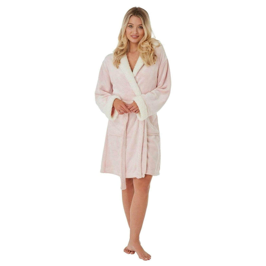 Daisy Dreamer Womens Plush Fleece Hooded Bathrobe Velvet Fluffy Loungewear Long Sleeve