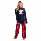 Daisy Dreamer Womens Polar Bear Fleece Pyjama Set Hooded Top Elasticated Pants Winter