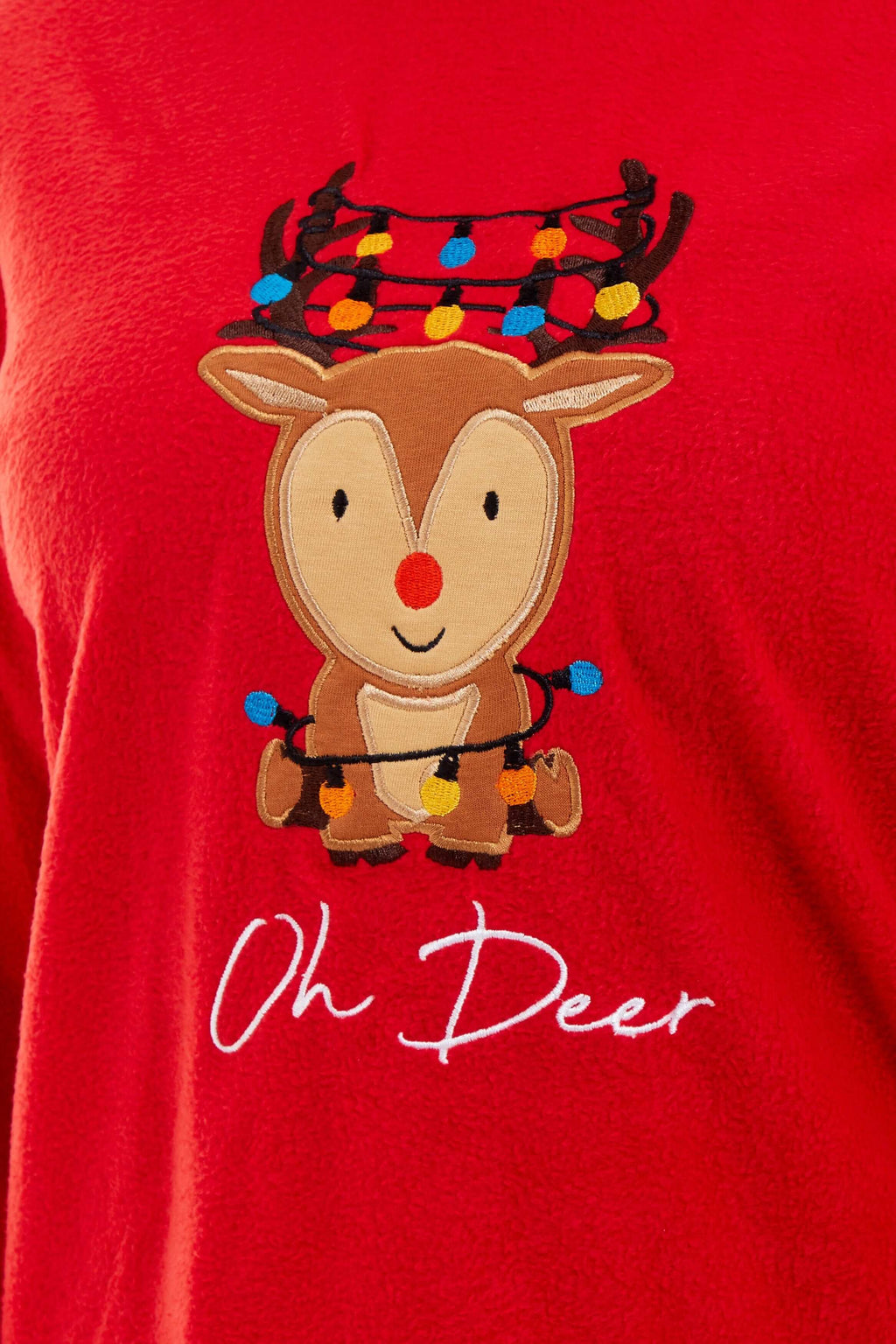 Daisy Dreamer Women's Reindeer Polar Fleece Pyjama Set With Hooded Top Cosy Winter