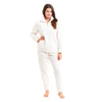 Daisy Dreamer Womens Teddy Fleece Loungewear Set Zip Front Top And Elasticated Waistband
