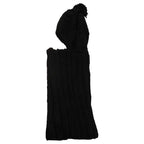 Sock Stack Women's Thermal Beanie Hat 2-In-1 Snood Scarf Cable Knit Pom Pom Winter