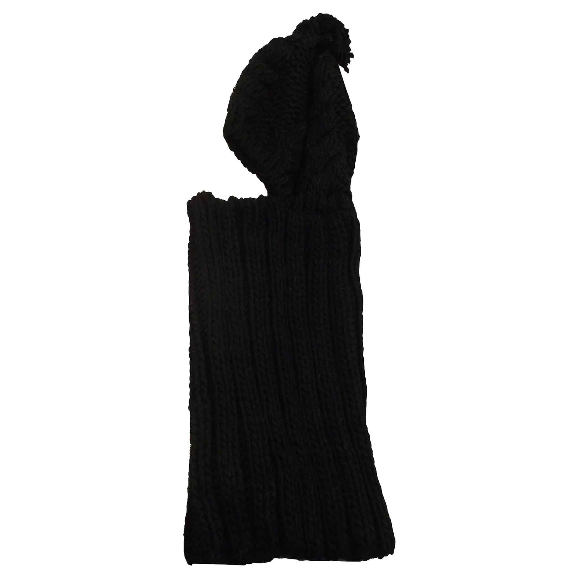 Sock Stack Women's Thermal Beanie Hat 2-In-1 Snood Scarf Cable Knit Pom Pom Winter