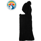 Sock Stack Women's Thermal Beanie Hat 2-In-1 Snood Scarf Cable Knit Pom Pom Winter