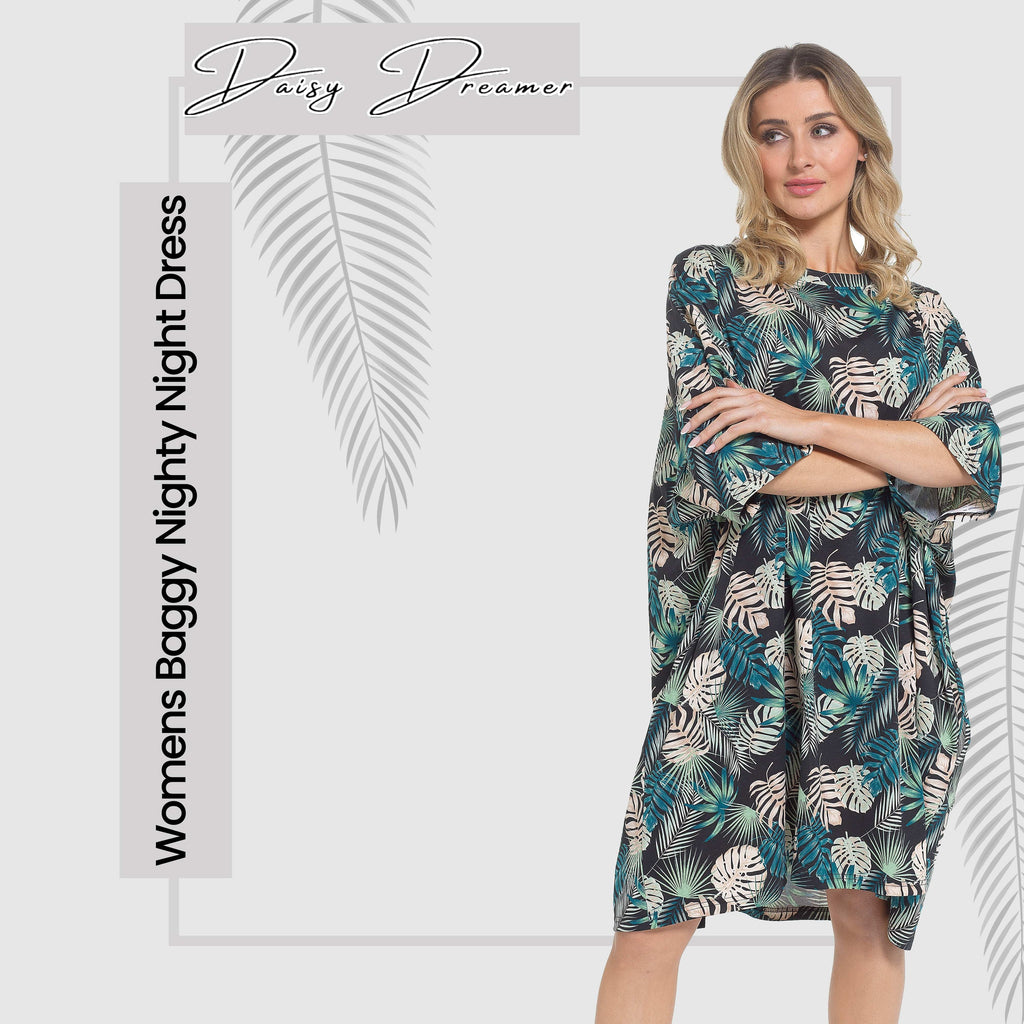 Daisy Dreamer Womens Tropical Baggy Nighty Dress Oversized T Shirt Nighties One Hundred