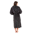 Daisy Dreamer Women's Leopard Print Plush Fleece Bath Robe Dressing Gown Ultra Soft