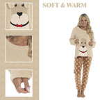 Daisy Dreamer Women's Pyjama Set Ultra Soft Fleece Dog Snuggle Elasticated Patterned
