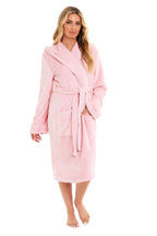 OLIVIA ROCCO Women's Hooded Plush Fleece Dressing Gown Ultra-Soft Velvet Bathrobe For Winter Lounging And Relaxation At Home