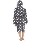 Daisy Dreamer Womens Hooded Dressing Gown With Plush Fleece And Sherpa Lining Star