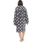 Daisy Dreamer Womens Hooded Dressing Gown With Plush Fleece And Sherpa Lining Star