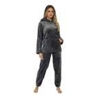 Daisy Dreamer Womens Plush Fleece Hooded Pyjama Set Ultra Soft Winter Nightwear Easy-Care Cotton Rich Sleep Set
