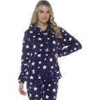 Daisy Dreamer Women's Plush Fleece Hooded Pyjama Set With Star Design Ultra-Soft